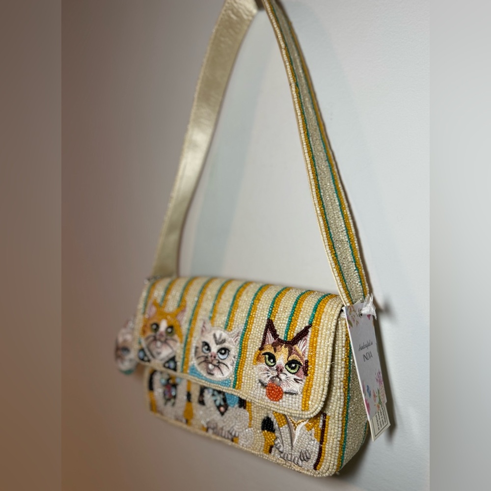 Cat Beaded Shoulder Bag - Picture 4 of 6
